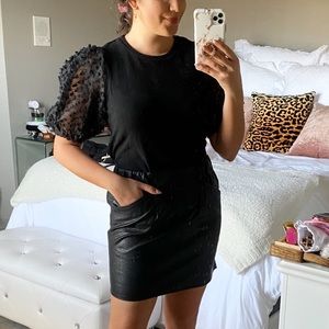 Black puff sleeve blouse